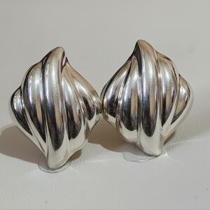 Vintage Taxco Mexico Sterling Silver Clip On Earrings